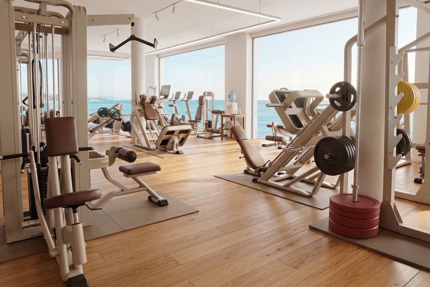 Telju hotel gym setup — fitnessruimte in hotelomgeving
