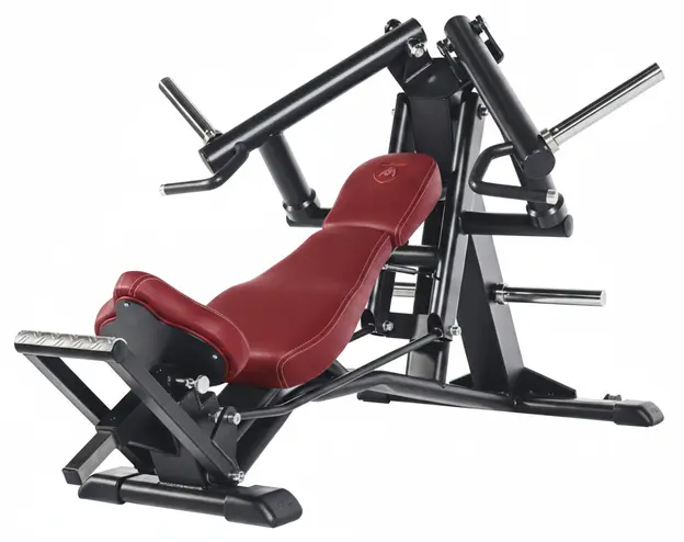 Telju Chest Press — Rood bekleding, Zwart frame, Wit naden